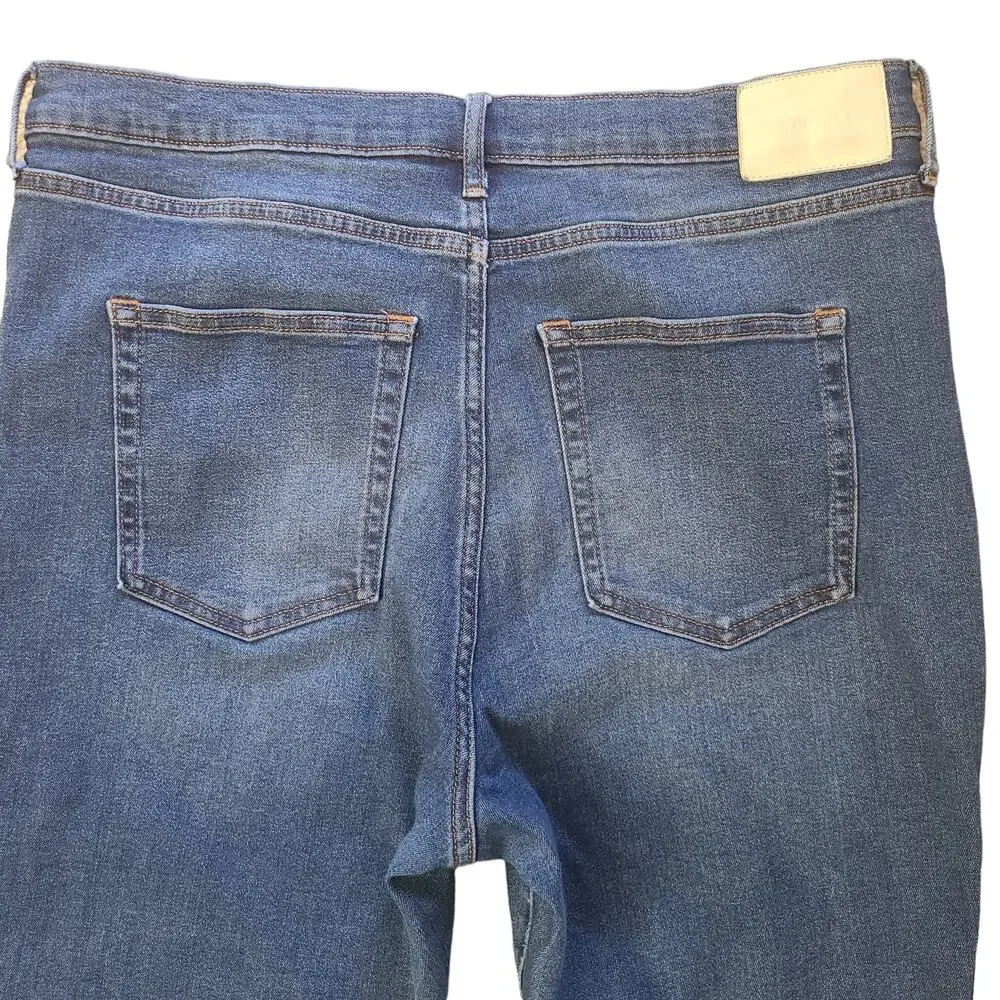 EVERLANE The Vintage Skinny Button Fly High Waist Raw Hem Ankle Jeans Women's 32 - Picture 5 of 12